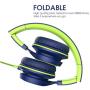 AILIHEN C8 (Upgraded) Headphones with Microphone and Volume Control Folding Lightweight Headset for Cellphones Tablets Smartphones Chromebook Laptop Computer PC Mp3/4 (Blue Green)