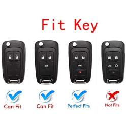 Royalfox(TM) Full Cover 2 3 4 Buttons TPU Silicone flip Remote Key Fob case Cover for Chevrolet Camaro Cruze Equinox Malibu SS Sonic Spark Volt Aveo,Buick Lacrosse Encore GL8 Regal Excelle (red)