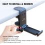 [Newest] APPHOME Headphone Stand Hanger with Cable Organizer Foldable Aluminum Headset Stand Headphone Holder Under Desk Space Save Desk Clamp Table Hook Universal Fit PC Gaming Headsets