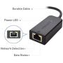 Cable Matters USB to Ethernet Adapter Supporting 10/100 Mbps Ethernet Network in Black