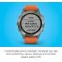 Garmin fenix 6 Sapphire, Premium Multisport GPS Watch, Features Mapping, Music, Grade-Adjusted Pace Guidance and Pulse Ox Sensors, Titanium with Orange Band