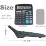 GAONA Basic Calculator 12 Digit Dual Power Large LCD Display Sensitive Button for Office, Primary School, Market or Home Use (Black, Pack of 2)