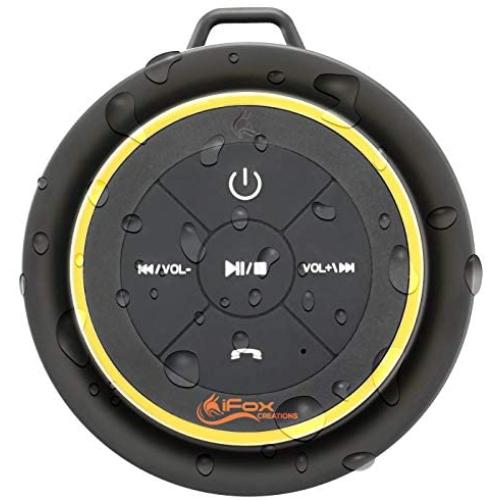 iFox iF012 Bluetooth Shower Speaker - Certified Waterproof - Wireless It Pairs Easily to All Your Bluetooth Devices - Phones, Tablets, Computer, Radio