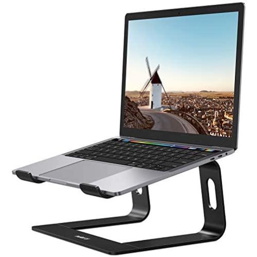 Nulaxy Laptop Stand, Ergonomic Aluminum Laptop Mount Computer Stand, Detachable Laptop Riser Notebook Holder Stand Compatible with MacBook Air Pro, Dell XPS, Lenovo More 10-15.6'' Laptops - Black