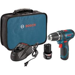 Bosch Power Tools Drill Kit - PS31-2A - 12V, 3/8 Inch, Two Speed Driver, Cordless Drill Set - Includes Two Lithium Ion Batteries, 12V Charger, Screwdriver Bits & Soft Carrying Bag, Blue