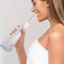 Kmise Water Flosser Pick Professional Cordless Dental Oral Irrigator - 200ML Portable and Rechargeable IPX7 Waterproof 3 Modes with 6 Jet Tips for Travel Home Use (Blue)