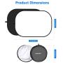 Neewer Chromakey Black Chromakey White Collapsible Backdrop Collapsible Reversible Background 5x7 Chroma-Key Black/White