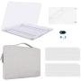MOSISO MacBook Air 13 inch Case 2020 2019 2018 Release A2337 M1 A2179 A1932 Retina, Plastic Hard Shell&Sleeve Bag&Keyboard Cover&Webcam Cover&Screen Protector Compatible with MacBook Air 13,Clear&Gray
