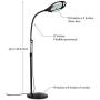 Brightech LightView Pro - Full Page Magnifying Floor Lamp - Hands Free Magnifier with Bright LED Light for Reading - Flexible Gooseneck Holds Position - Standing Mag Lamp