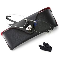Rimless Reading Glasses Men&Women - Anti Harmful Blue Light Glare UV400 Eye Strain Quality Black Readers reading glasses