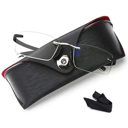 Rimless Reading Glasses Men&Women - Anti Harmful Blue Light Glare UV400 Eye Strain Quality Black Readers reading glasses