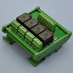 Electronics-Salon DIN Rail Mount 4 SPDT 10Amp Power Relay Interface Module, DC 12V Version.