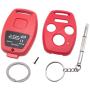 Cutting Not Required - Replacement Key Fob Keyless Entry Remote Shell Case for Honda 2003-2012 Accord / 2006-2013 Civic EX / 2009-2015 Pilot /2005-2006 CR-V Car Key Fob Cover (1 Blue + 1 Red)