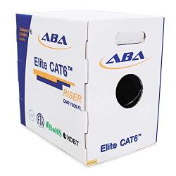 CAT6 Riser (CMR), Ethernet Cable 1000ft, No Spline, Unshielded Twisted Pair (UTP) 23AWG, Solid Pure Bare Copper, 550MHz, UL Certified, Easy to Pull (Reelex II) Box, Bulk Networking LAN Cable