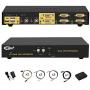 DVI KVM Switch Dual Monitor Extended Display 2 Port with USB 2.0 HUB and Audio Support 1920x1080 CKL-922D