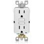 Leviton GFNT1-W Self-Test SmartlockPro Slim GFCI Non-Tamper-Resistant Receptacle with LED Indicator, Wallplate Included, 15-Amp, White
