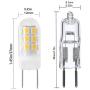 New G8 LED Light Bulb, Dimmable G8 GY8.6 Bi-pin Base, 3W Warm White 120V 20W 35W Halogen Replacement Bulb for Under Counter Kitchen Lighting, Under-Cabinet Light, Puck Light （5-Pack） (Warm Color)