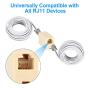 RJ11 6P4C Inline Coupler, Uvital Modular Female to Female Straight Telephone Extension Cable Cord Coupler Adapter Jack White(Cream, 2 Pack)