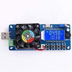 PEMENOL DC Electronic Load Tester 35W 5A Adjustable Constant Current Aging Tester Discharger Voltage Current Power Battery Capacity Display with Cooling Fan LCD Display