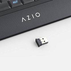 Azio Wireless Keyboard with Large Print Keys, Blue Color Backlight, 2.4gHz USB-RF Rechargeable and Multimedia Productivity Hotkeys (Vision Series KB510W)