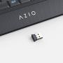 Azio Wireless Keyboard with Large Print Keys, Blue Color Backlight, 2.4gHz USB-RF Rechargeable and Multimedia Productivity Hotkeys (Vision Series KB510W)