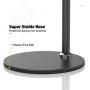 Cell Phone Stand, Adjustable Height & Angle Phone Holder Gooseneck Flexible Arm Universal Phone Stand for Desk, Aluminum Alloy Desktop Cell Phone Holder Compatible with 3.5''-6.5'' Device (Black)