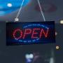 Open Neon Sign LED Electronic Display for Business Bar Barber Salon Ultra Bright Blue and Red Light - 10'' x 9''