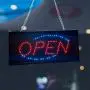 Open Neon Sign LED Electronic Display for Business Bar Barber Salon Ultra Bright Blue and Red Light - 10'' x 9''