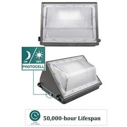 (4 Pack) 60W LED Wall Pack with Dusk-to-Dawn Photocell, IP65 Waterproof Outdoor Lighting Fixture, 200-300W HPS/MH Replacement, 7200lm 5000K 100-277Vac ETL&DLC Listed 10-Year Warranty by Kadision
