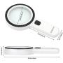 Magnifier Magnifying Glass with Light, 10X Handheld Lighted Led Magnifier with 12 LEDs Double Glass Lens for Seniors Reading, Coins, Stamps, Map,Jewelry, Inspection, Macular Degeneration
