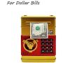 HeQiao Novelty Digital Piggy Bank Electronic Automatic Rolled-into Paper Money Box Password Safe Coin Banks for Gifts (Gold)