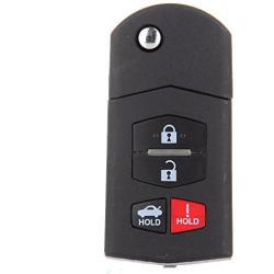 SCITOO 1PC Car Key Fob Keyless Entry Remote 4 Buttons Replacement for Mazda 3 5 6 CX-7 CX-9 MX-5 Miata RX-8 Flip Key Fob BGBX1T478SKE125-01
