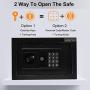 JUGREAT Security Safe Box with Induction Light,0.4 Cubic Feet Electronic Digital Securit Safe Steel Construction Hidden with Lock，Wall or Cabinet Anchoring Design for Home Office Hotel Business