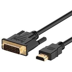Rankie HDMI to DVI Cable, CL3 Rated High Speed Bi-Directional, 10 Feet, Black