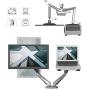 SHOPPINGALL Fully Adjustable Dual Gas Spring 2 in 1 Monitor & Laptop OR Dual Monitors Mount Stand with 2 Arms for 15''-32'' Monitors, Desk Clamp and Grommet Options Included - SA-GM224U+D15 (Silver)