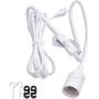 JACKYLED Extension Hanging Lantern Cord Cable UL 12Ft E26 E27 Socket On/Off Button Plug in Pendant Lighting for Kitchen Bedroom Plant Growth Light