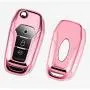 Royalfox(TM) 2 3 Buttons Full TPU flip Remote Key Fob case Cover for 2015-2019 Ford F150 F250,Focus 3 Escort Kuga Mondeo Everest Fiesta Mustang Fecosport Edge MKV Fusion 2016 Ranger S-max (Pink)