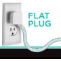 Cordinate Designer 1-Outlet 2-USB Charging Extension Cord with Surge Protection, Mint Braided Décor Fabric Cord, 10 ft, 2.4A USB Charging Ports, with Tamper Resistant Safety Outlets, 37918