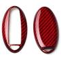 M.JVisun Genuine Carbon Fiber Key Fob Cover for Nissan 370Z Altima Maxima Murano Armada GT-R Leaf Sentra Rogue Pathfinder Versa Smart Car Remote Key, Mens Car Key Fob Case Womens Fob Cover - Red