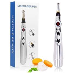 Acupuncture Pen, Electronic Massage Pen, Electronic Acupuncture Pen, Electronic Meridian Energy Pen for Pain Relief with 3 Massage Heads(Battery Not Included)