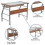 Flash Furniture Glass Computer Desk with Pull-Out Keyboard Tray and Bowed Front Frame