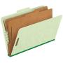 Pendaflex 2257G Six-Section Pressboard Folders, Legal, 2/5 Tab, Light Green (Box of 10)
