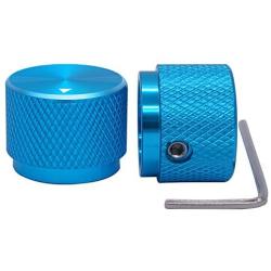 Taiss / 2pcs Blue Aluminum Rotary Electronic Control Potentiometer Knob For 6 mm Diameter Shaft, Volume Control Knobs, Audio knob, Guitar Knobs，Switch Knob, 20mm dia. x 15.5mm height