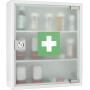 BARSKA CB12822 Key Lock Wall Mount Standard Medical Security Cabinet with Magnet Erase Pad, Shelf, Stickers, White, 12.40'' L x 3.94'' W x 14.17'' H