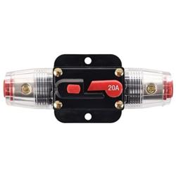 ANJOSHI Circuit Breaker 20A 20-300amp Reset Fuse Holder Inline Fuse for Car Audio and Amps Overload Protection 12V-24V DC Replace Fuses