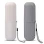 Travel Toothbrush Case and Carrier, 2 PCS Portable Business Trips Wash Cup Holder Organizer for Trips and Daily Use (Grey+White)