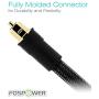 FosPower (3 Feet) 24K Gold Plated Toslink Digital Optical Audio Cable (S/PDIF) - [Zero RFI & EMI Interference] Metal Connectors & Ultra Durable Nylon Braided Jacket