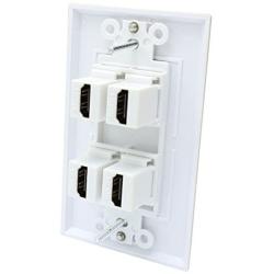 4 Port HDMI Female to Female Decorative Wall Plate in White …