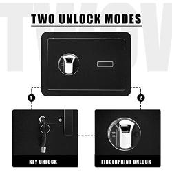 INTERGREAT Biometric Safe Box Fingerprint for Home, Office,Hotel Small Electronic Security Safe with Fingerprint Access, 1 Cubic Feet, Wall-Anchoring Design (Steel, Black)