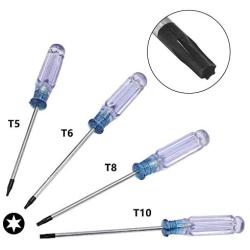 Kyuionty Set of 4 Torx Screwdriver, Magnetic T5 T6 T8 T10 Screwdriver Tool Kit for Repair & Maintenance Mobile Phone, Electronic Products & Computer